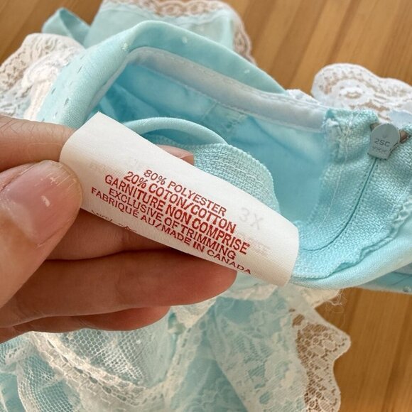 Vintage Girl's Dress Blue Tiered Ruffle Victorian Style Lace 3T - Picture 5 of 5